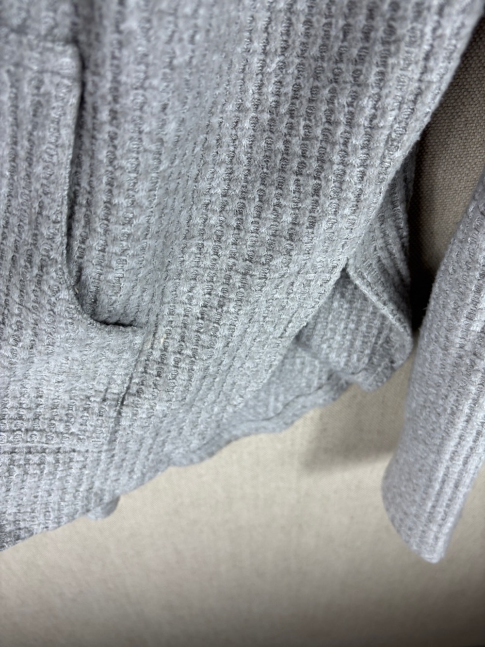 UpWest > Gray Waffle Hooded Sweatshirt Medium - Picture 7 of 10